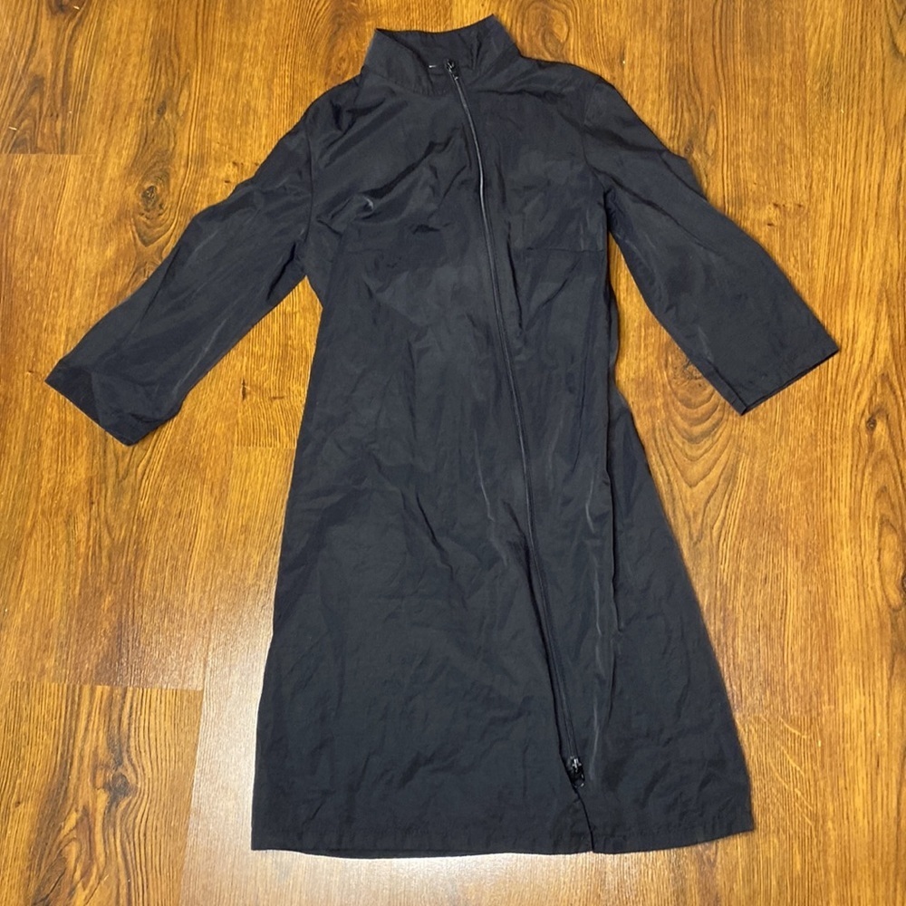 🌹 Etam 🌹 Vintage Black Asymmetrical Zipper Half Sleeve Jacket Dress